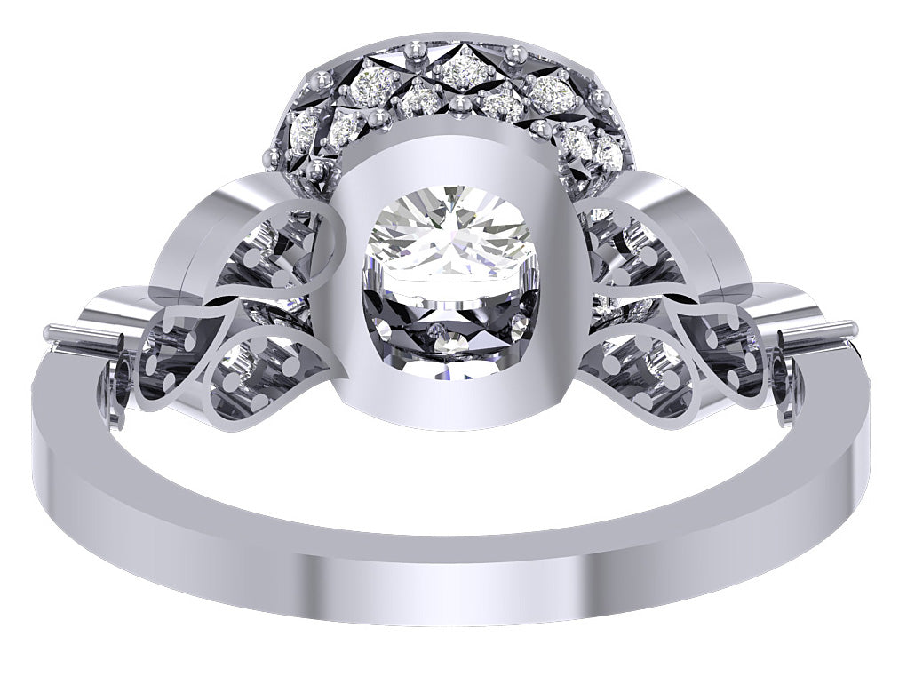 Cushion Cut Solitaire Engagement Rings 14K White Gold SI1 G 1.20 Carat Natural Diamond