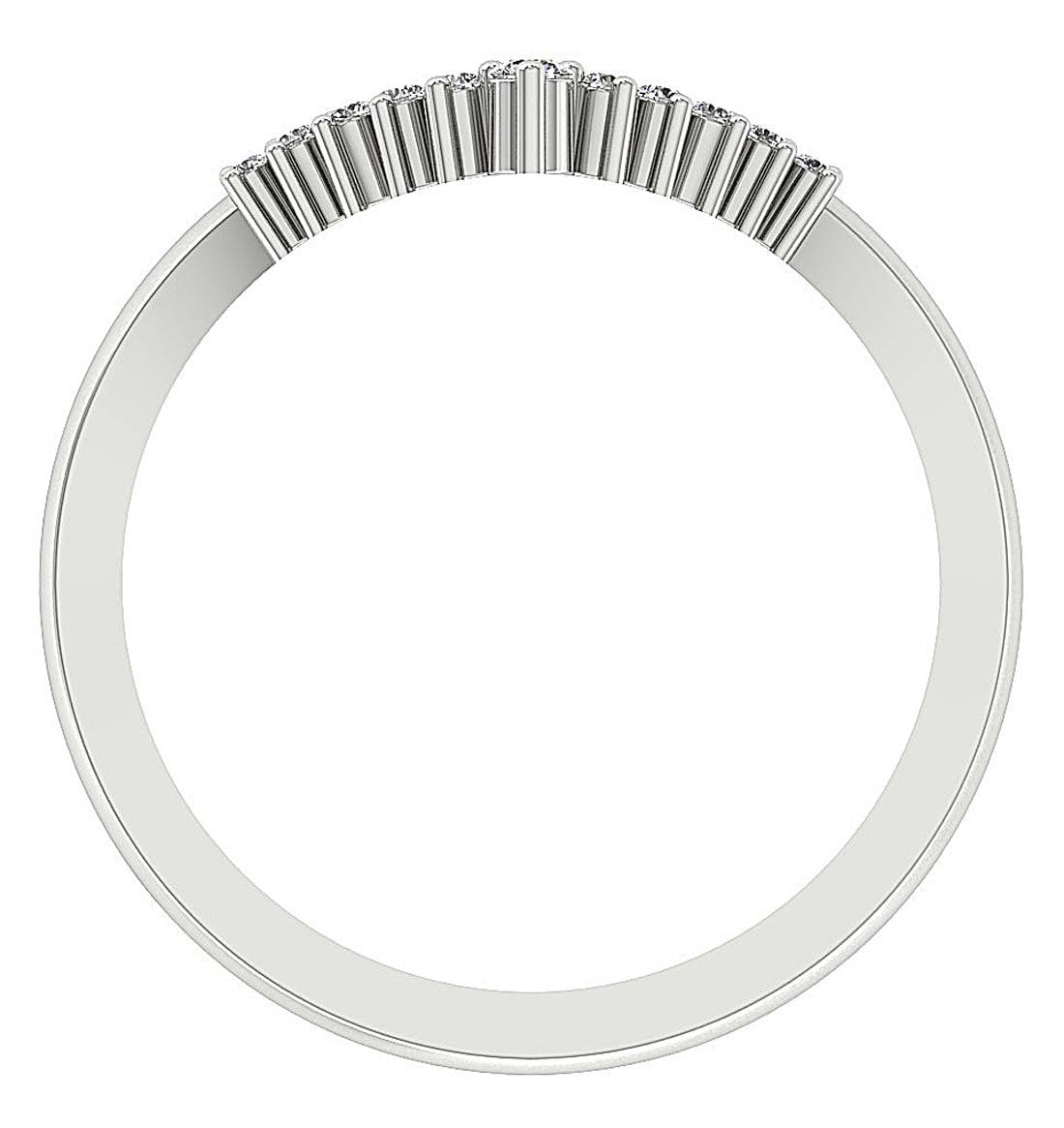 Natural Diamond Designer Engagement Ring SI1 G 0.15 Ct 14K White Gold Prong Set 9.35 MM