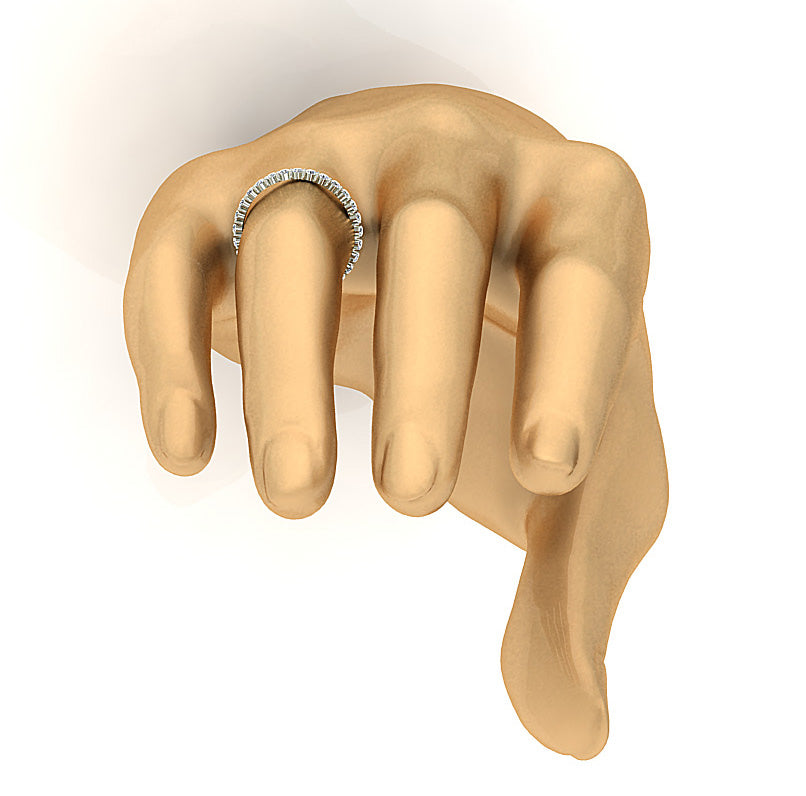 Stackable Eternity Diamond Ring I1 G 1.00 Carat Round Cut Prong Set 14K Gold