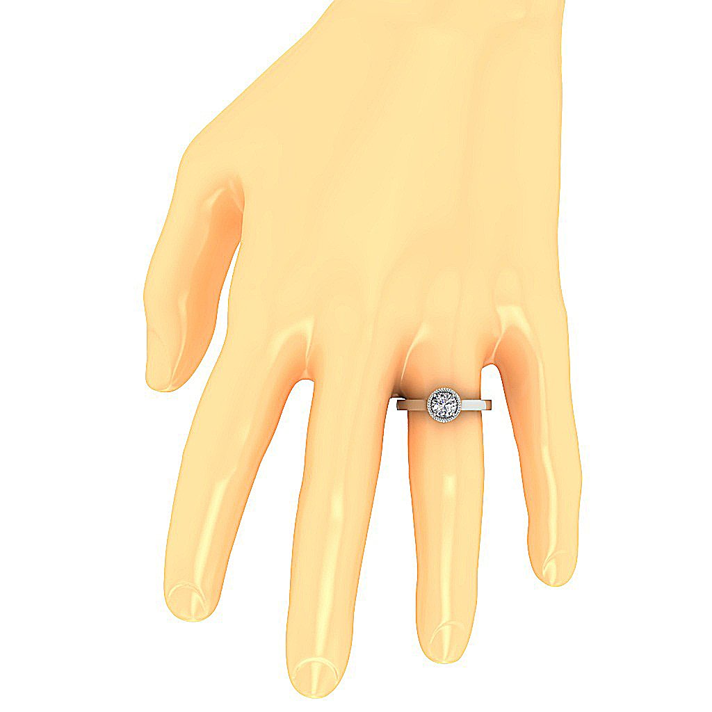 Natural Diamond Vintage Solitaire Engagement Ring SI1 G 0.85 Ct 14k White Gold Prong Set