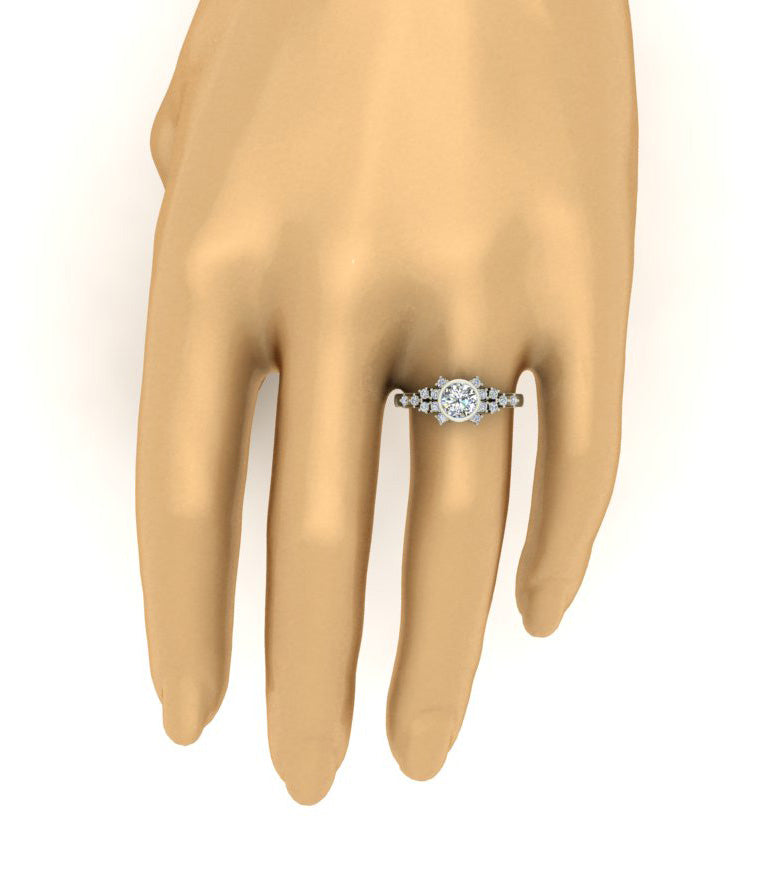 Classic Solitaire Engagement Ring 14K Gold Natural Diamond SI1 G 1.10 Carat 7.70 MM