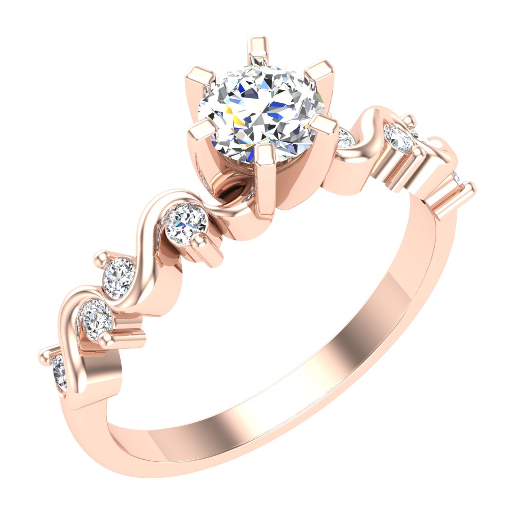 Round Cut Solitaire Diamond Engagement Ring I1 G 0.70 Carat 14K Yellow Gold