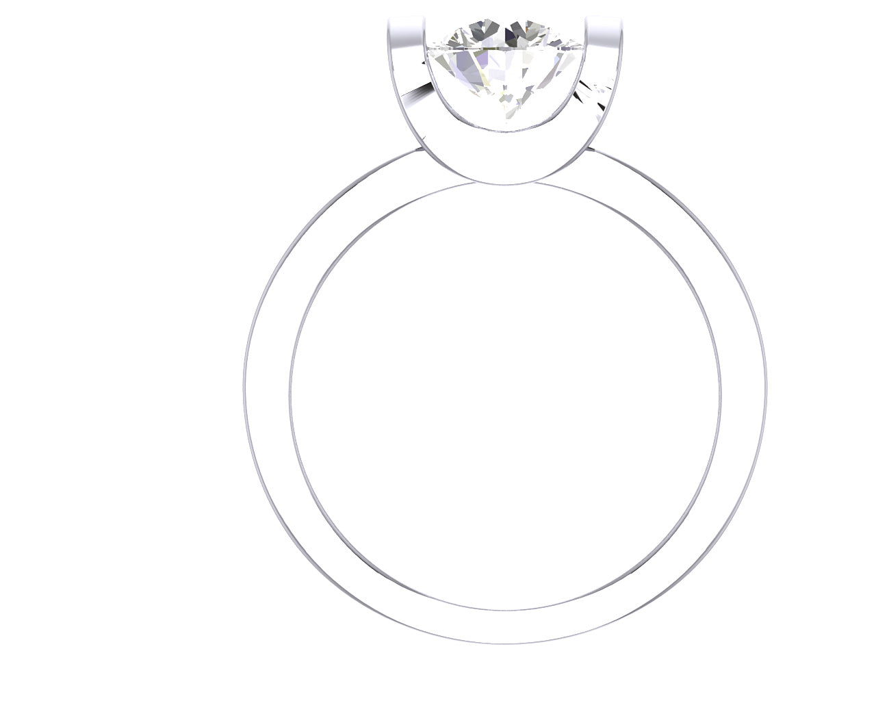 1.25 carat Solitaire Diamond Engagement Ring For Women I1 G 14K Gold Bar Set