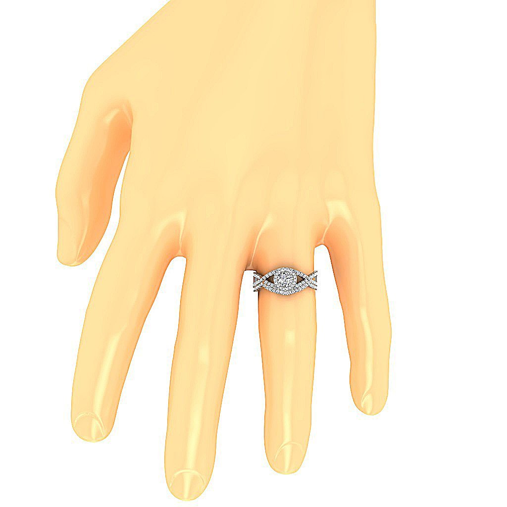 Designer Halo Solitaire Anniversary Ring Set I1 G 1.30 Ct Natural Diamond