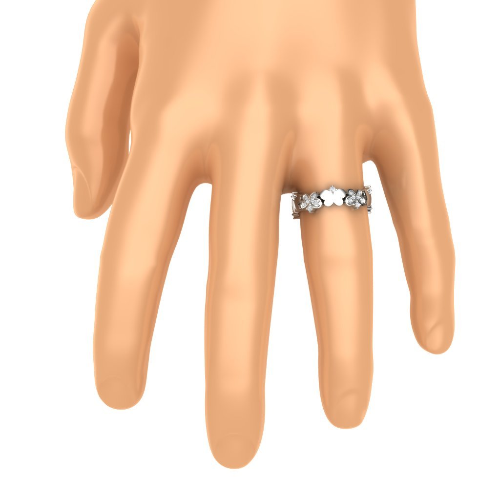 6.40 MM Vintage Wedding Eternity Ring I1 G 0.50ct Genuine Diamond 14k White Gold Prong Set