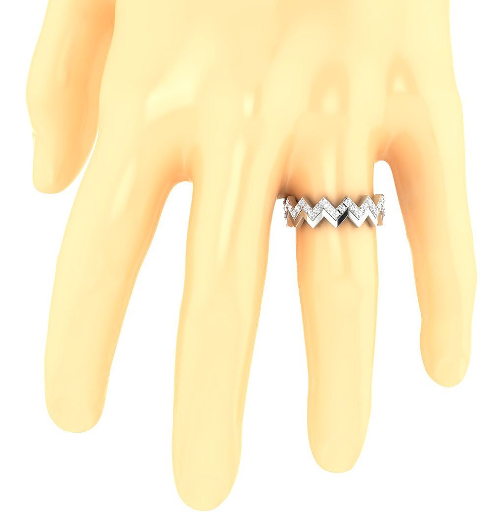 14k Solid Gold Designer Eternity Engagement Ring SI1 G 1.00ct Natural Diamond Prong Set