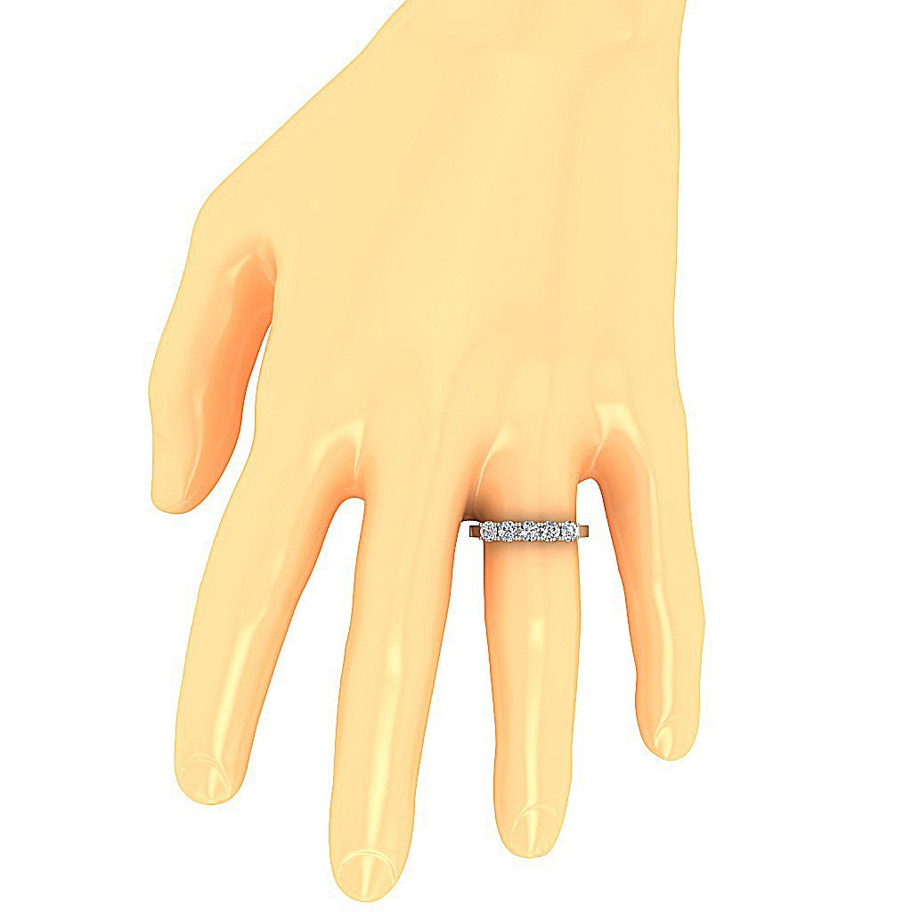 3.70 MM Five Stone Wedding Ring I1 G 1.00 Ct Genuine Diamond 14k Solid Gold Prong Set