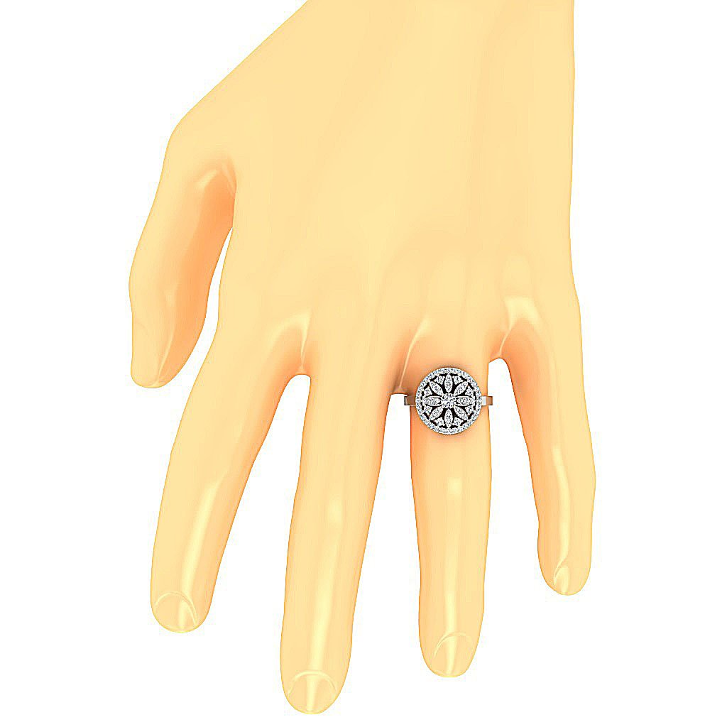 Prong Set 14k Yellow Gold Natural Diamond I1 G 1.15 Carat Right Hand Engagement Ring