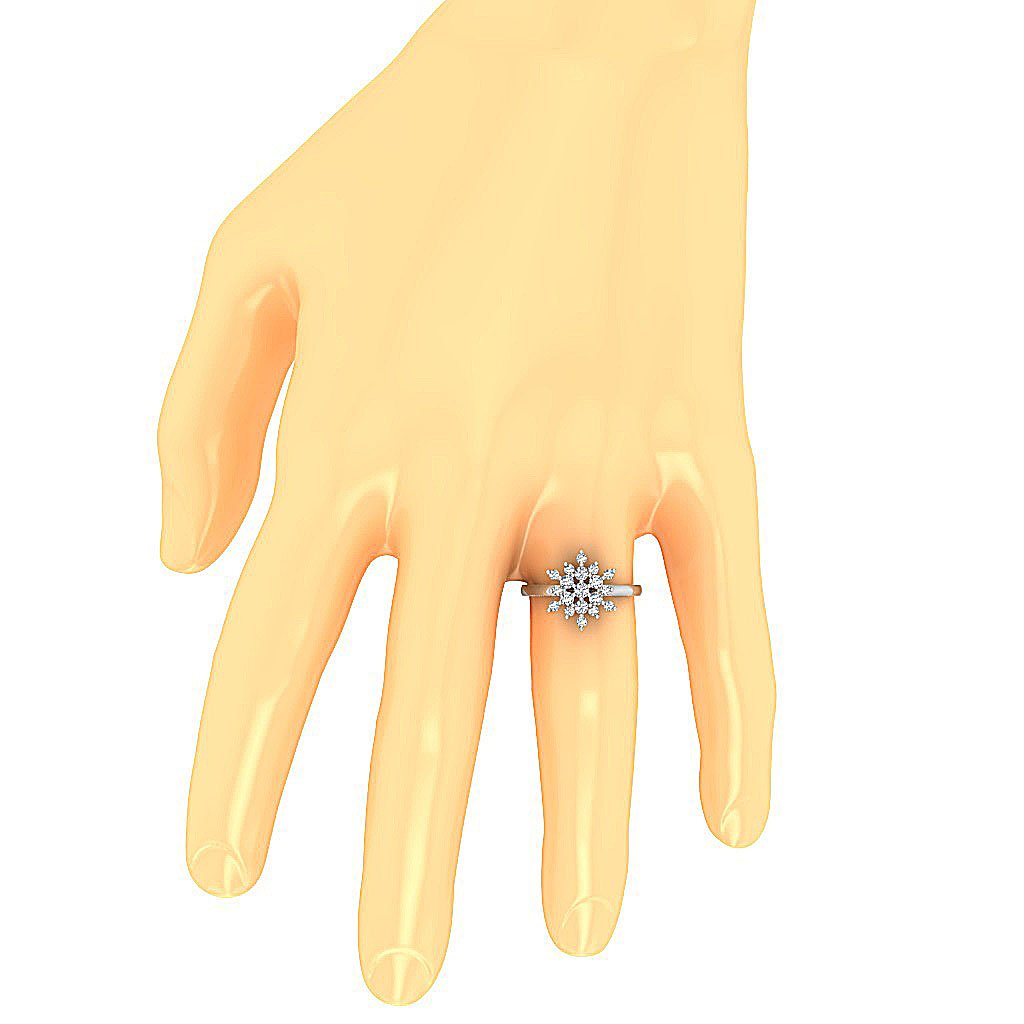 Genuine Diamond Designer Right Hand Wedding Ring SI1 G 0.85 Ct Prong Set 14k Solid Gold