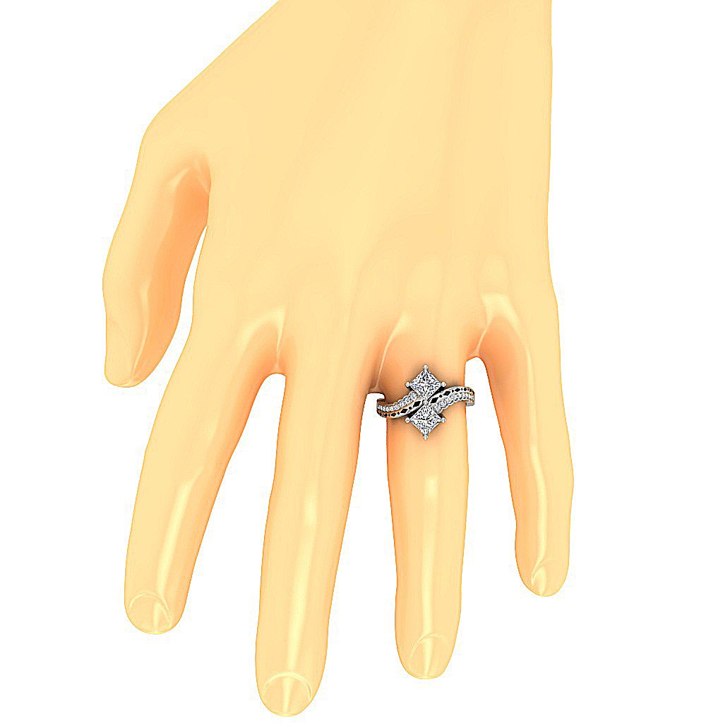 Natural Diamond Forever Us Two Stone Solitaire Engagement Ring I1 G 1.20 Ct Prong Set