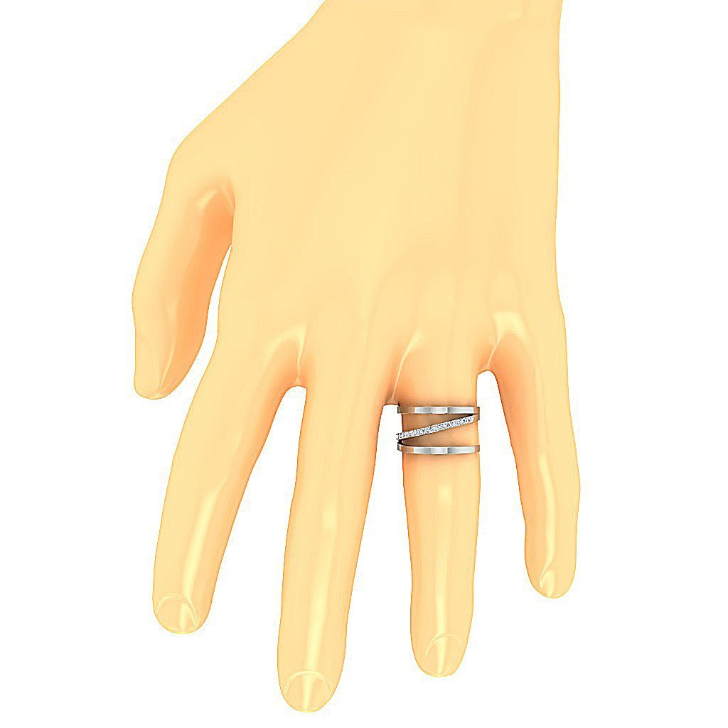 14k Rose Gold Designer Right Hand Wedding Ring Genuine Diamond SI1 G 0.25 Ct Prong Set