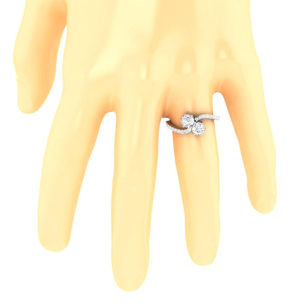 14k Rose Gold Forever Us Two Stone Solitaire Anniversary Ring SI1 G 1.45 Ct Round Diamond