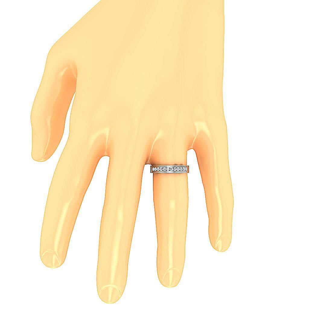 Channel Set Anniversary Band 0.50 ct I1 G Natural Round Ideal Cut Diamond 14k Gold