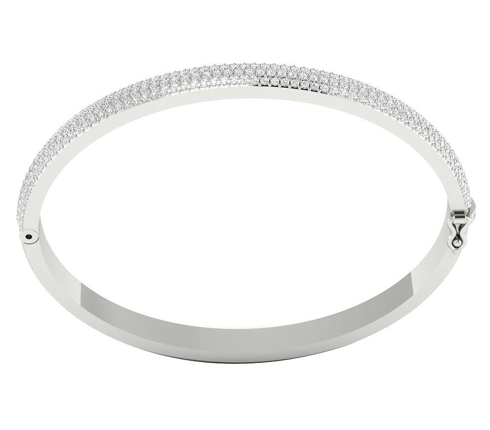 Diamond Bangles Round Diamonds VVS1/VS1/SI1/I1 2.10Ct 14k/18k White Yellow Rose Gold