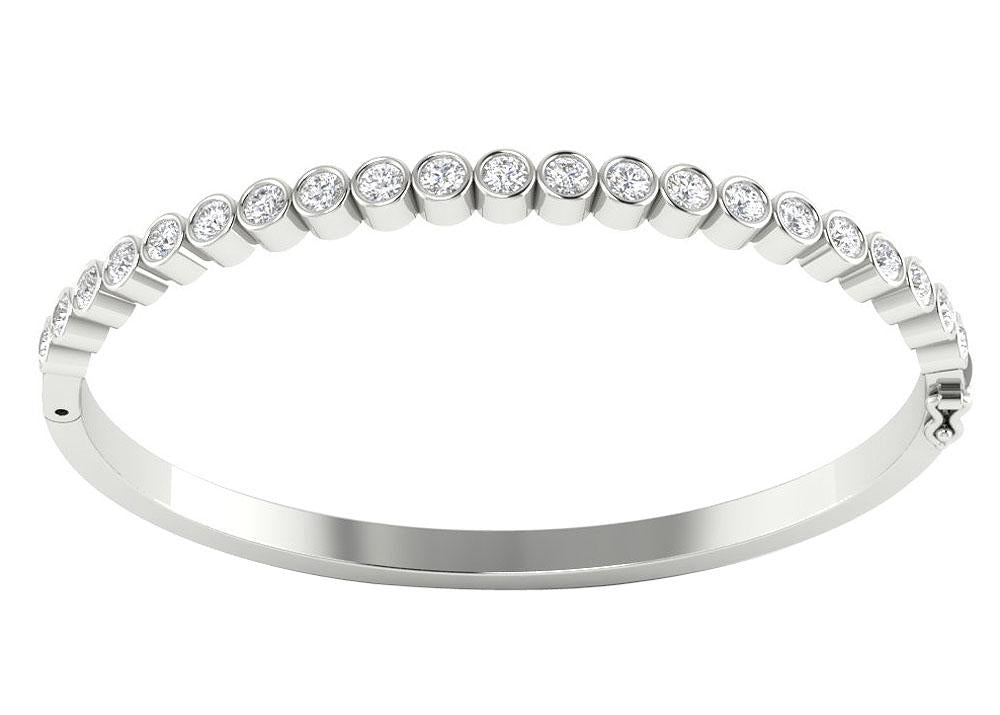 Diamond Bangles VVS1/VS1/SI1/I1 1.85Ct Natural Diamonds 14k/18k White Yellow Rose Gold Bezel Set