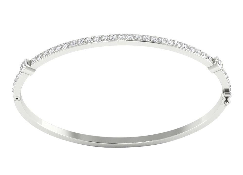Diamond Bangles VVS1/VS1/SI1/I1 1.45Ct 14k/18k Solid Gold Natural Diamonds Prong & Bezel Set