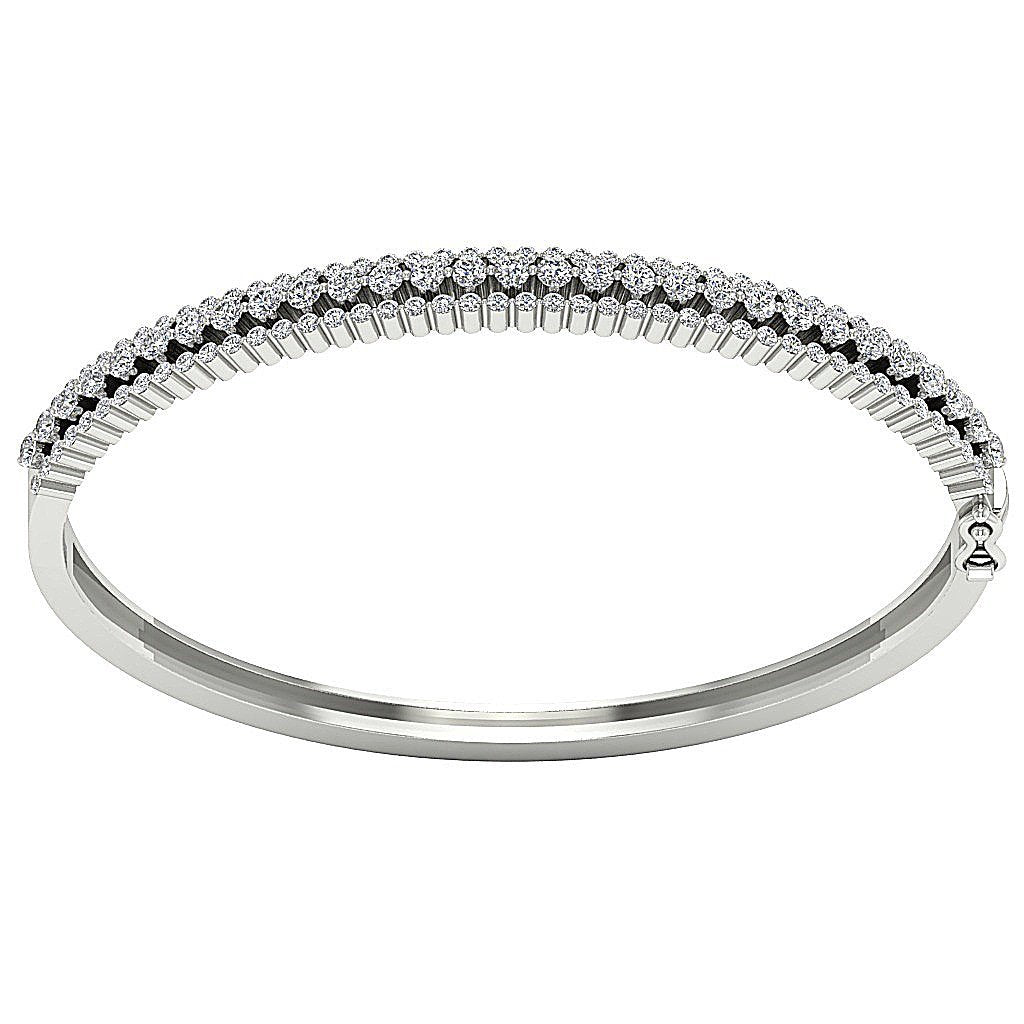 Diamond Bangles 14k/18k Solid Gold Round Diamonds VVS1/VS1/SI1/I1 2.00Ct