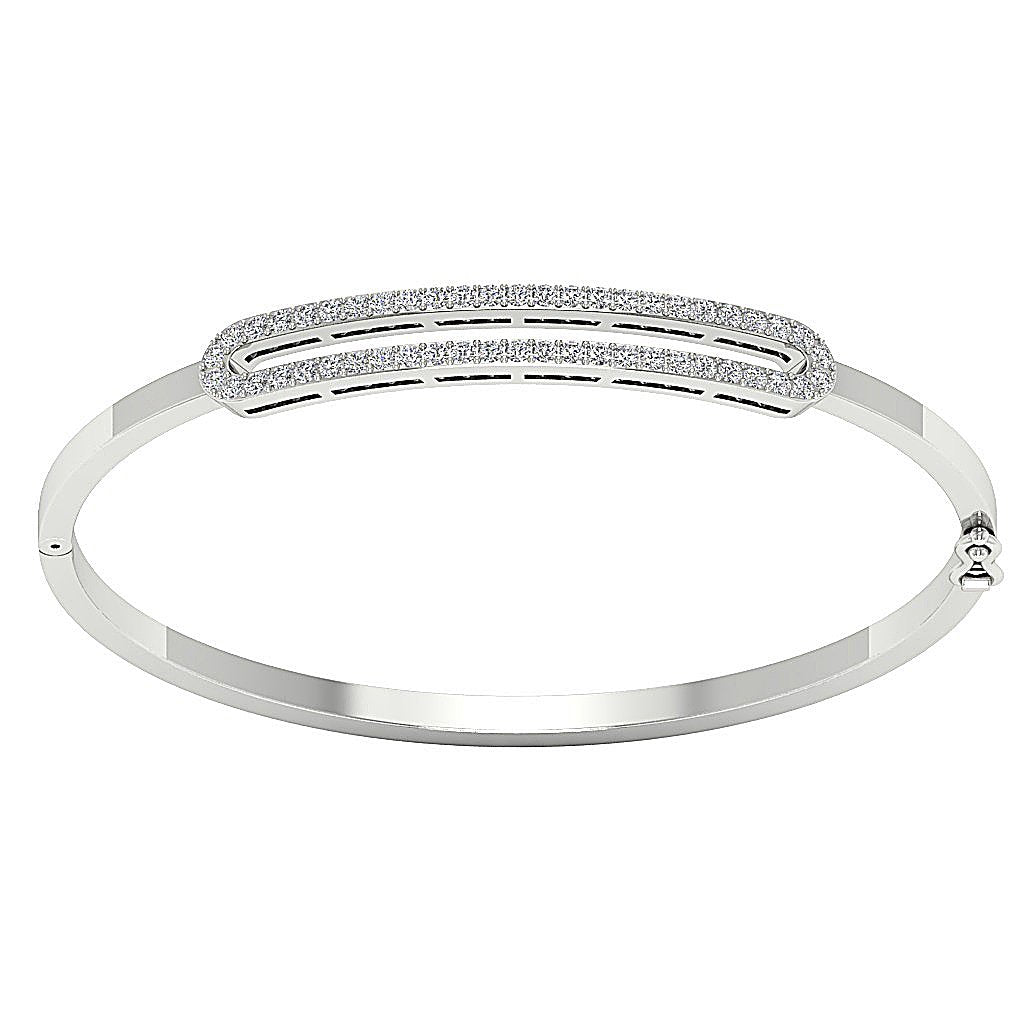 Diamond Bangles 14k/18k Solid Gold VVS1/VS1/SI1/I1 1.00Ct Natural Diamonds