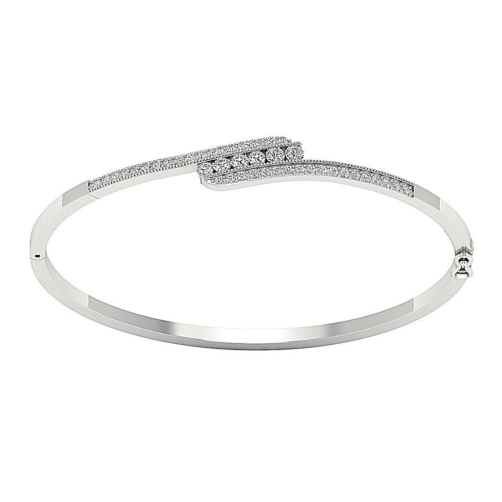 Round Diamonds Bangles Prong & Channel Set 14k/18k Solid Gold VVS1/VS1/SI1/I1 1.05Ct
