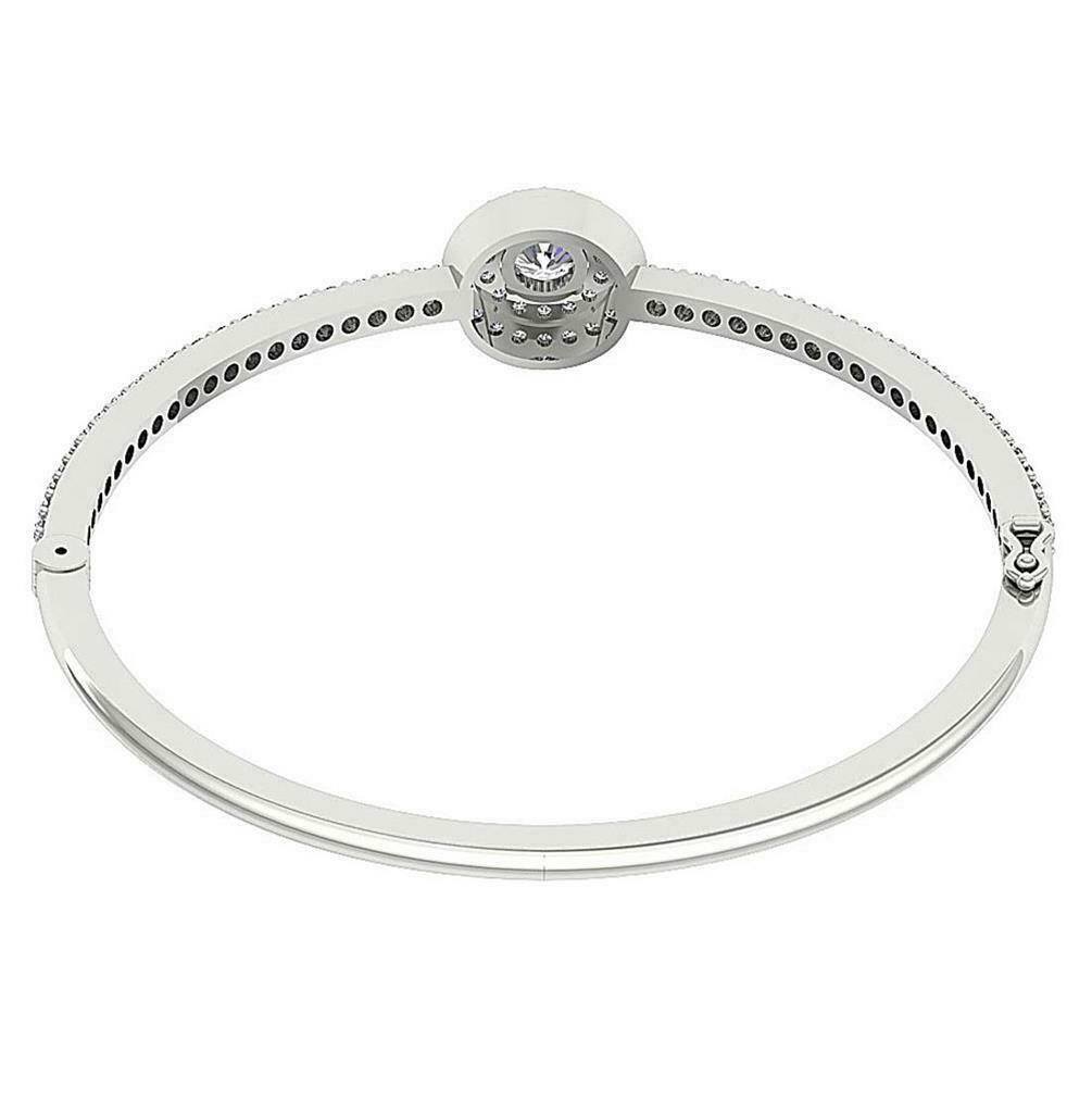 Diamond Bangles 14k/18k White Yellow Rose Gold SI1/I1 G 2.25Ct Natural Diamonds