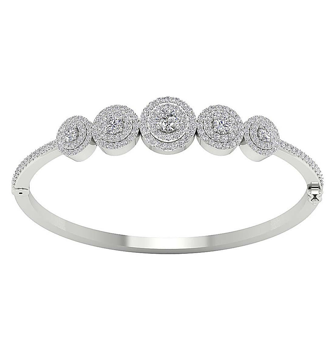Diamond Bangles 14k/18k White Yellow Rose Gold VS1/SI1/I1 3.50Ct Natural Diamonds