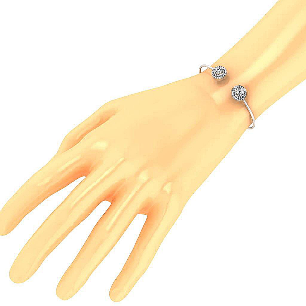 Diamond Bangles 14k/18K White Yellow Rose Gold VS1/SI1/I1 1.60Ct Natural Diamonds