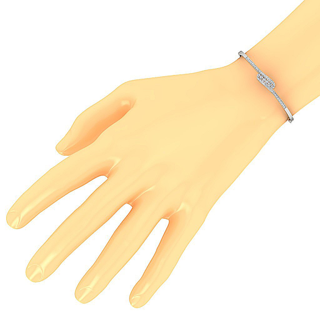 Round Diamonds Bangles Prong & Channel Set 14k/18k Solid Gold VVS1/VS1/SI1/I1 1.05Ct