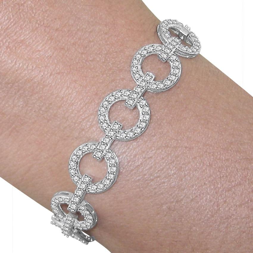 14k/18k Solid Gold Designer Bracelet VVS1VS1/SI1/I1 3.50 Ct Round Diamonds Pave Set