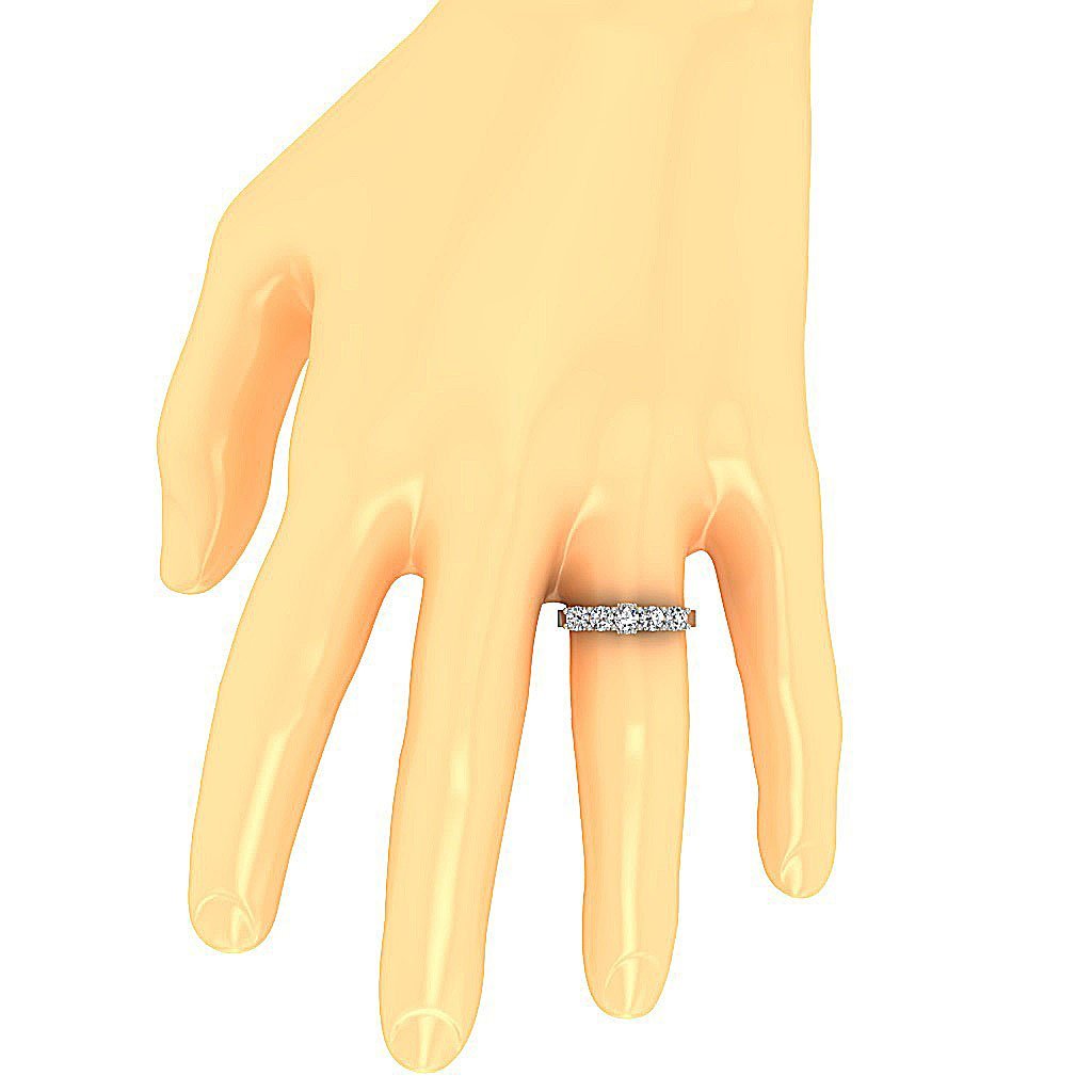 Designer Five Stone Wedding Ring Genuine Diamond I1 G 1.00 Ct 14k Rose Gold Prong Set