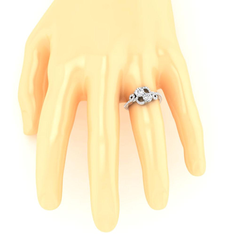 Prong Set Forever Us Two Stone Solitaire Engagement Ring SI1 G 1.35 Ct Natural Diamond 14k Solid Gold