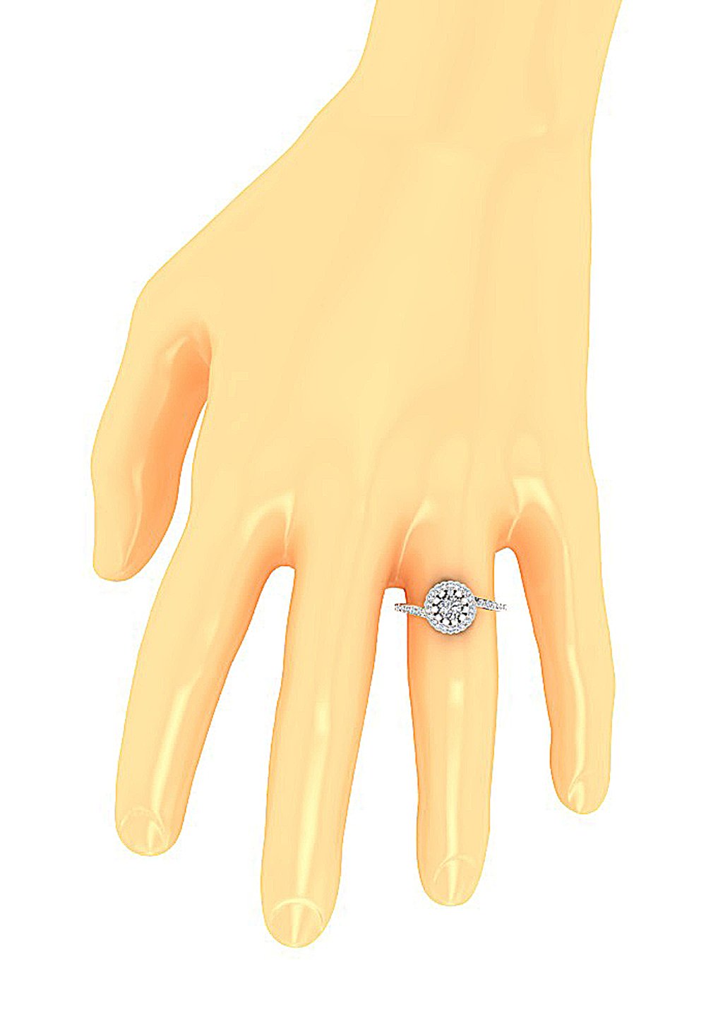 Natural Diamond Double Halo Solitaire Engagement Ring I1 G 0.85 Ct 14k White Gold Prong Set