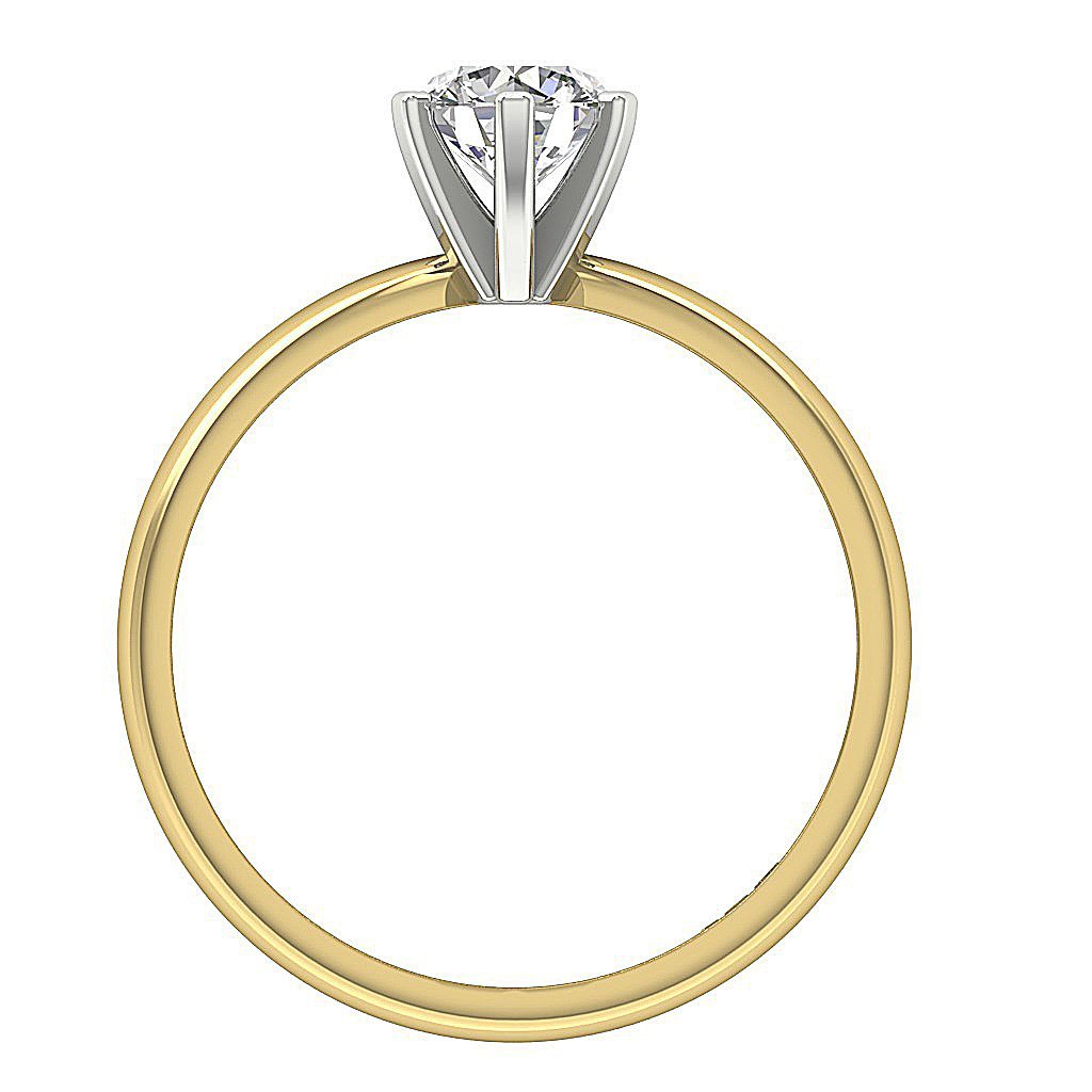 Designer Solitaire Anniversary Ring Round Diamond SI1 G 0.50 Ct 14K White Gold Prong Set