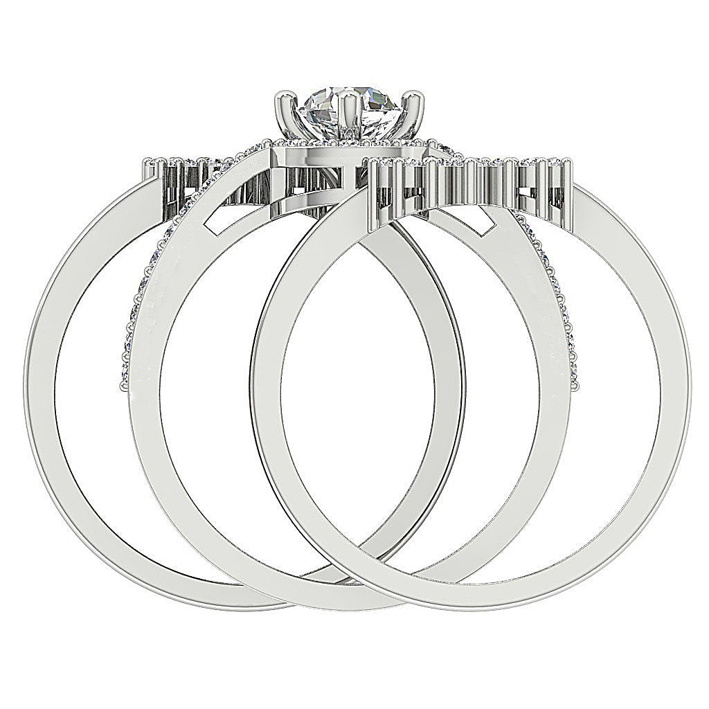 Designer Halo Engagement Solitaire Stackable Women Ring SI1 G 1.30 Ct Natural Diamond