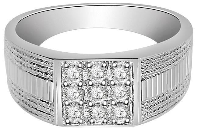 14k Solid Gold Mens Wedding Ring SI1/I1 G 0.35Ct Natural Diamond Prong Set Width 8.40MM