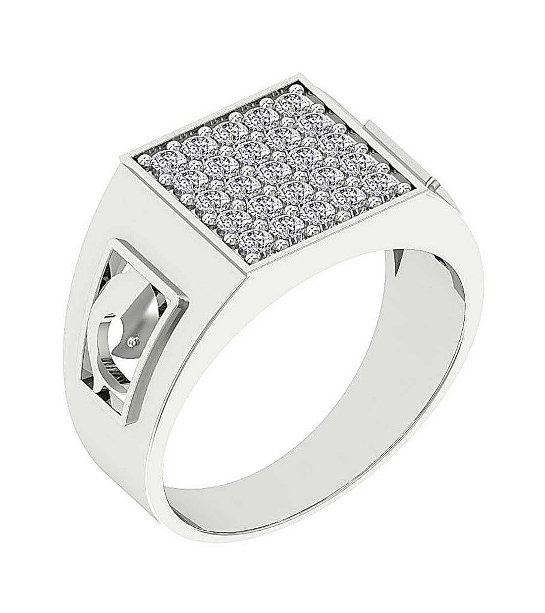 14k Solid Gold Mens Anniversary Ring SI1/I1 G 0.80Ct Round Diamond Prong Set Width 11.25MM