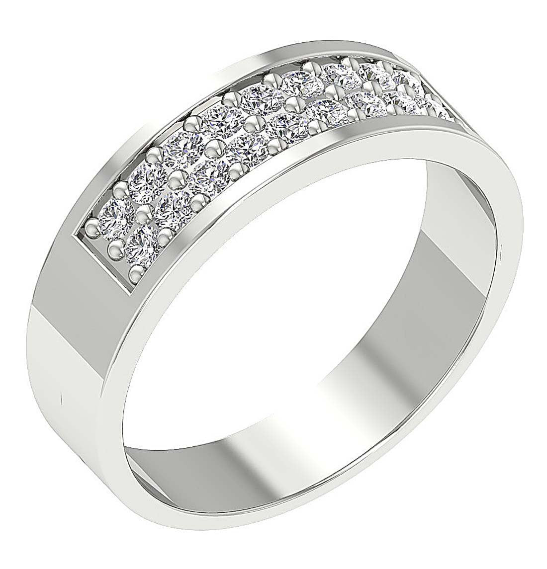 SI1/I1 G 0.75Ct 14k Solid Gold Natural Diamond Mens Engagement Ring Prong Set Width 7.20MM