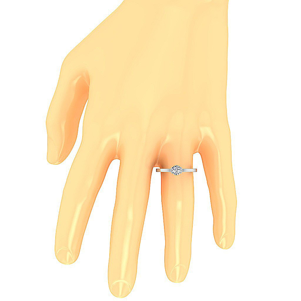 14K White Yellow Rose Gold Solitaire Natural Diamond Wedding Ring I1 G 0.55 Ct Semi Bezel 5.20MM