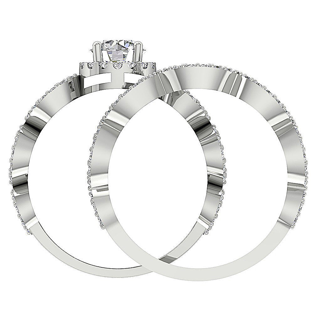 Designer Halo Bridal Wedding Ring Natural Diamond I1 G 2.05 Ct
