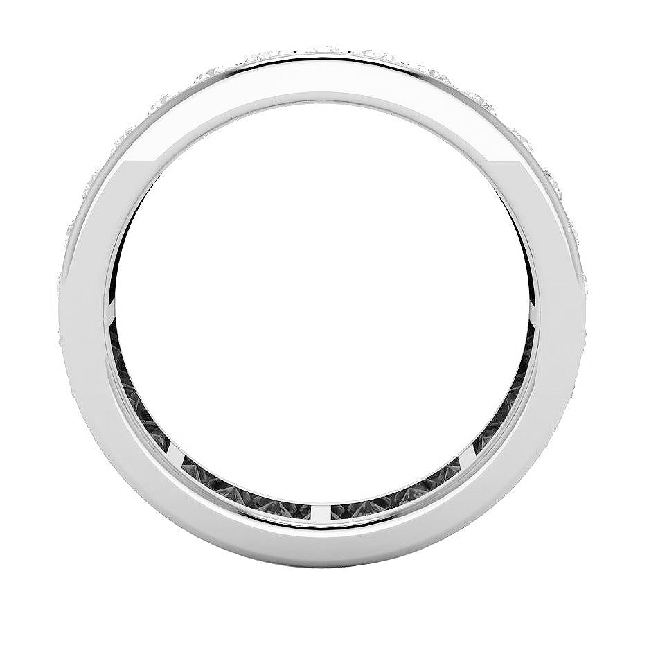 14k Yellow Gold Stackable Wedding Eternity Ring SI1 G 1.35 ct Natural Diamond Channel Set 3.40MM
