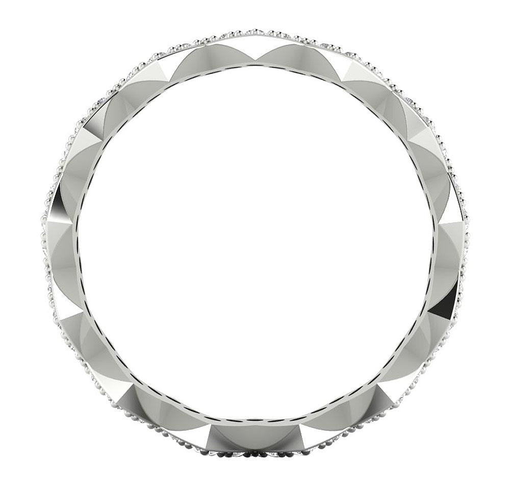 14k Solid Gold Designer Eternity Engagement Ring SI1 G 1.00ct Natural Diamond Prong Set