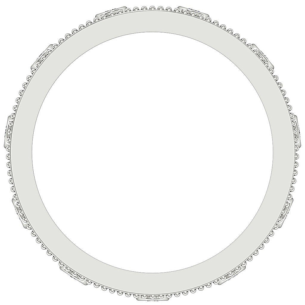Eternity Engagement Ring I1 G 1.00 Ct 14k Solid Gold Natural Diamond Prong Bezel Set 10.20 MM