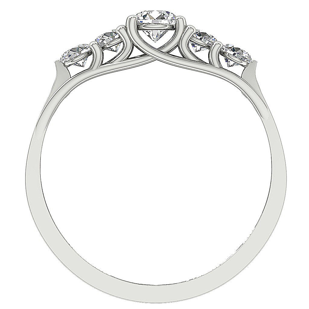 RoundDiamondWhiteGoldRingFrontView