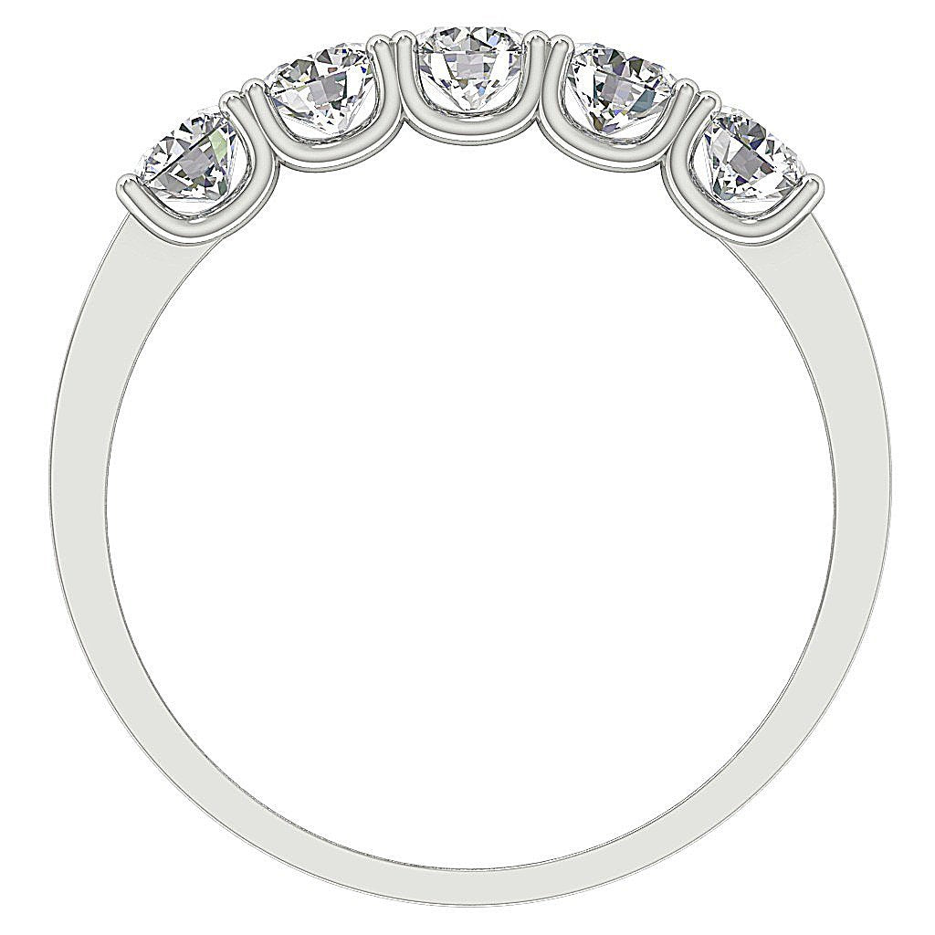 3.70 MM Five Stone Wedding Ring I1 G 1.00 Ct Genuine Diamond 14k Solid Gold Prong Set