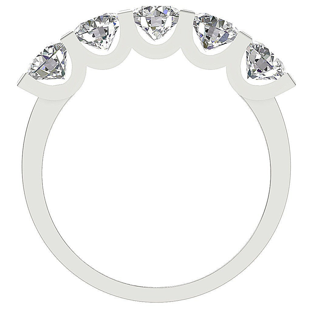 14k White Yellow Rose Gold Designer Five Stone Engagement Ring Natural Diamond I1 G 2.00 Ct