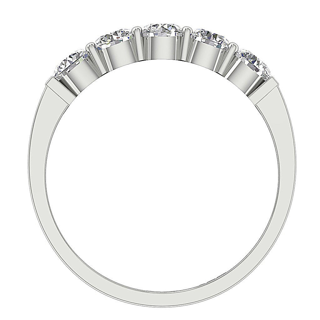 2.00 MM Five Stone Wedding Ring SI1 G 1.00 Ct Genuine Diamond 14k Rose Gold Prong Set