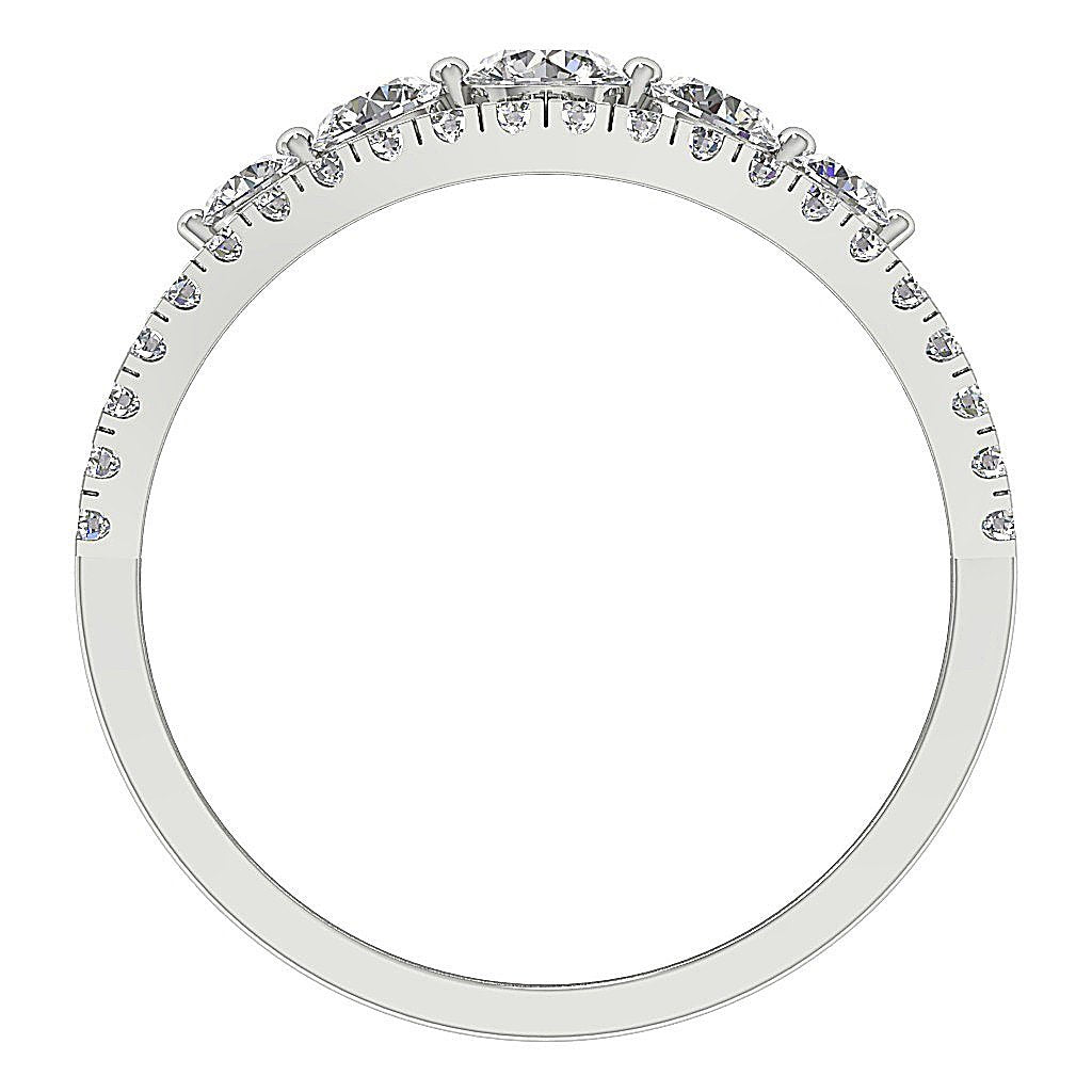 Designer Five Stone Wedding Ring Split Shank 14k Solid Gold Genuine Diamond I1 G 1.35 Ct Prong Set