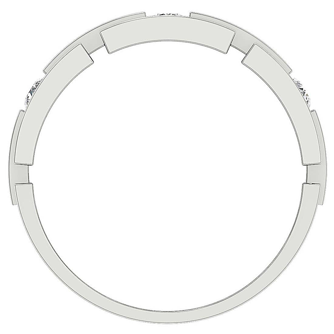 14k Solid Gold Natural Diamond Mens Anniversary Ring SI1/I1 G 0.85Ct Prong & Bar Set Width 7.45MM