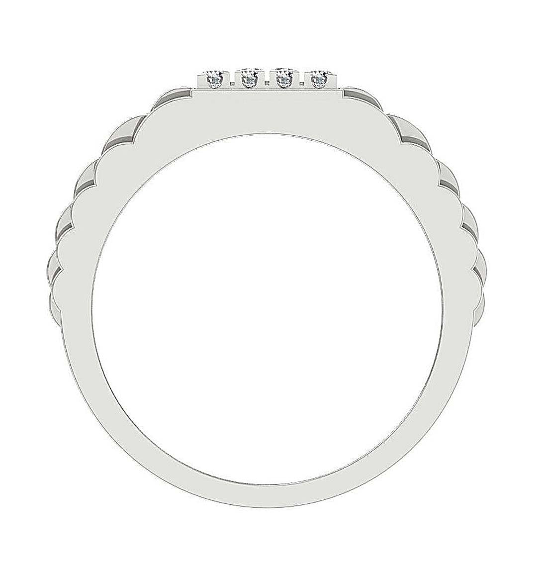 Mens Wedding Ring SI1/I1 G 0.55Ct 14k Solid Gold Round Diamond Prong Set Width 9.10MM