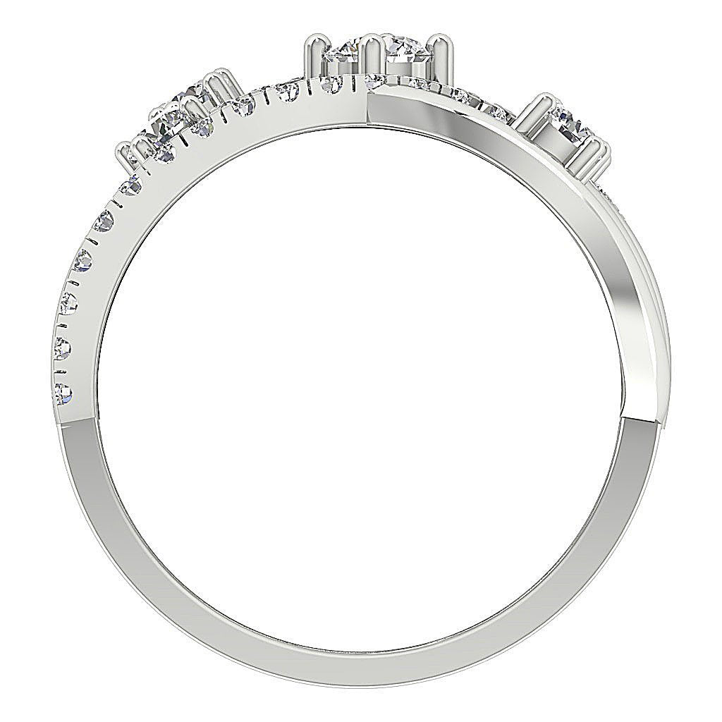 14k Rose Gold Prong Set Genuine Diamond I1 G 1.40 Ct Right Hand Wedding Ring 14.65 MM