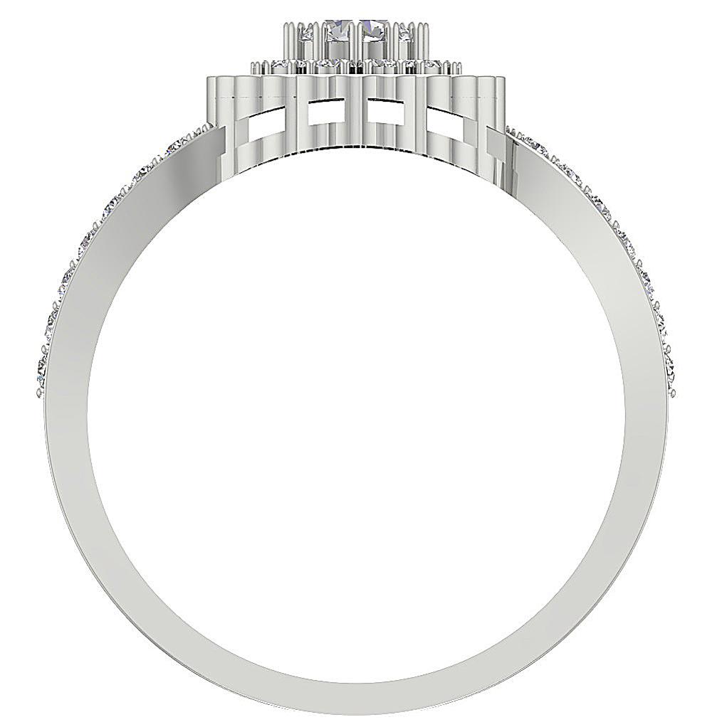 Natural Diamond Double Halo Solitaire Engagement Ring I1 G 0.85 Ct 14k White Gold Prong Set